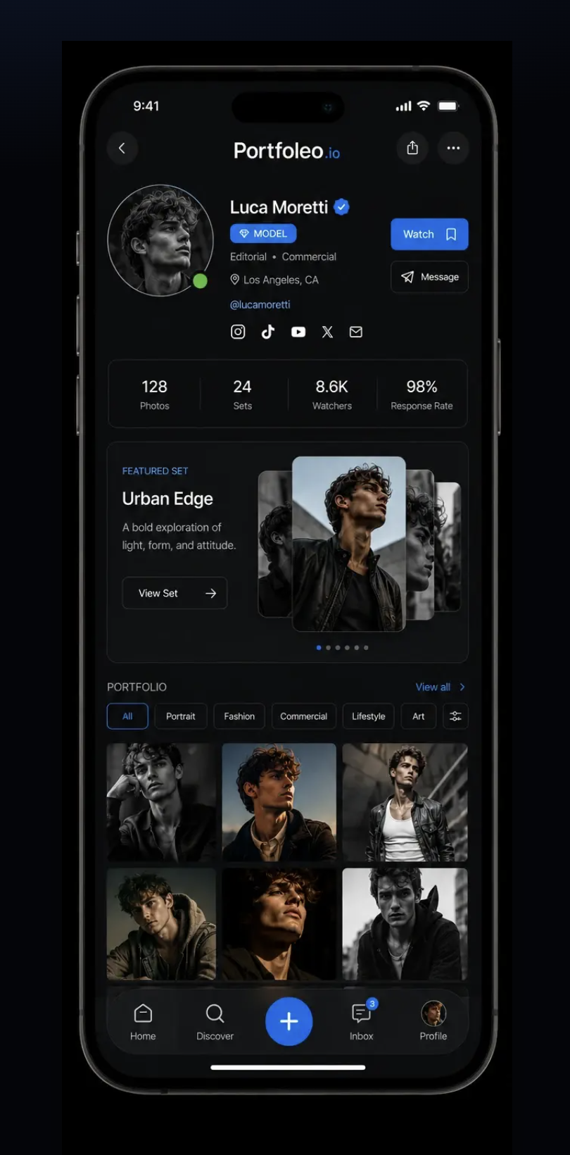 Portfoleo mobile profile